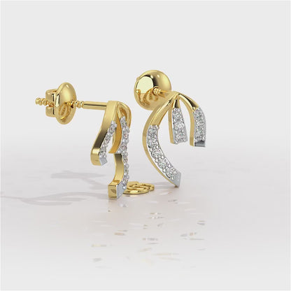Leaf of Light Silver Earrings - Yellow Gold Video