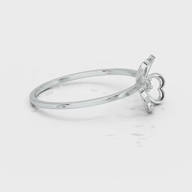 Flower Chord Silver Ring - White Gold Video