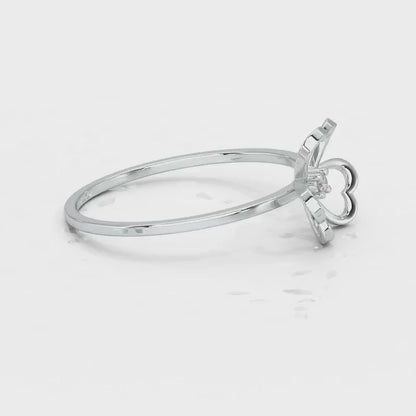 Flower Chord Silver Ring - White Gold Video