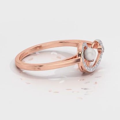 Spin-in Silver Pearl Ring - Rose Gold Video