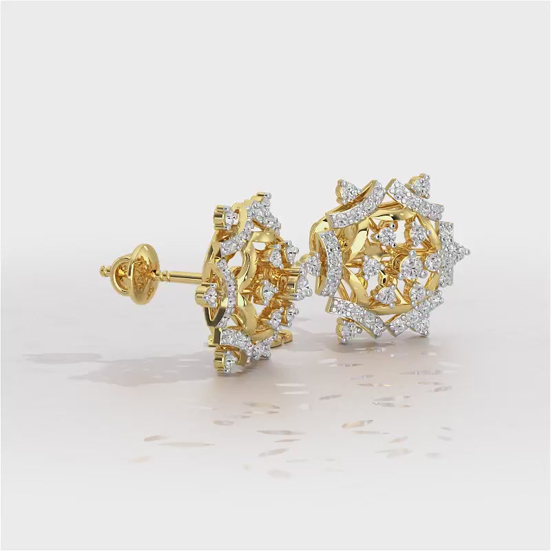 Silken Sparkle Silver Earrings - Yellow Gold Video