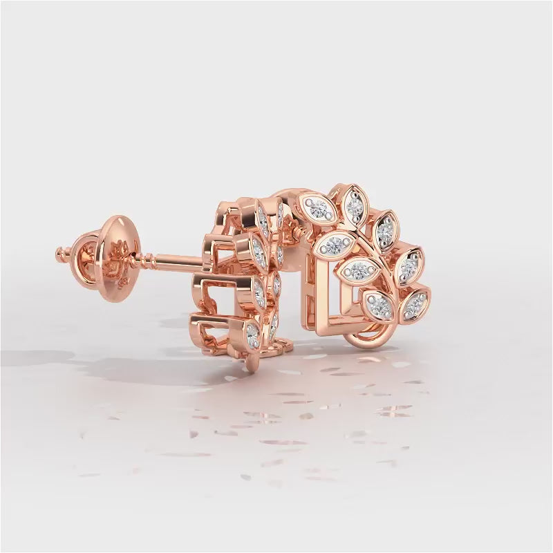 Exquisite Essence Silver Stud Earrings - Rose Gold Video