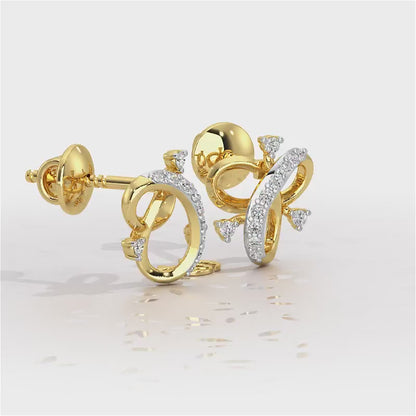 Astral Bloom Silver Earrings - Yellow Gold Video