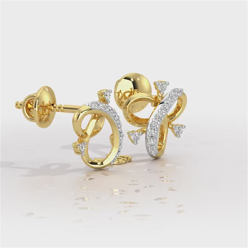 Astral Bloom Silver Earrings - Yellow Gold Video
