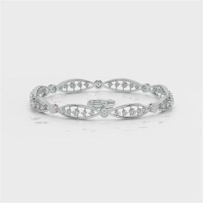 Ridge Silver Bangles - White Gold Video