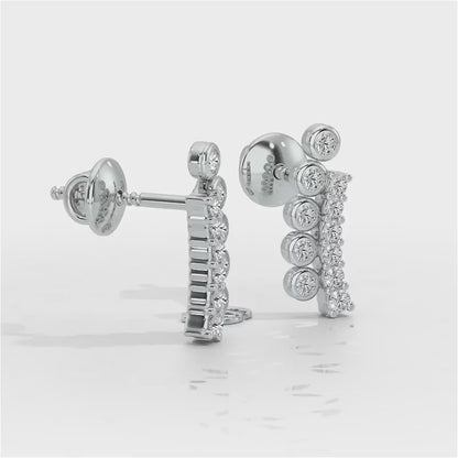 Shiny Crescent Silver Earrings - White Gold Video