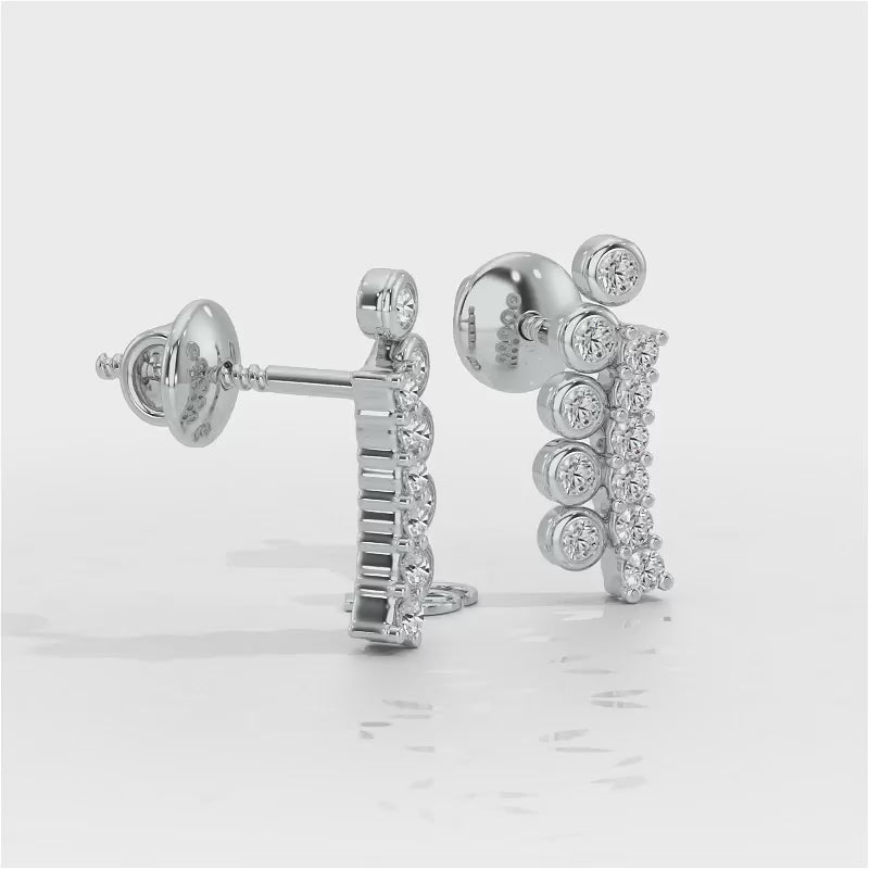 Shiny Crescent Silver Earrings - White Gold Video