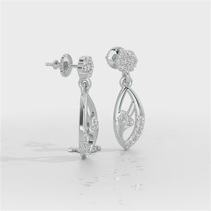 Flawless Epitome Dangler Silver Earrings - White Gold Video