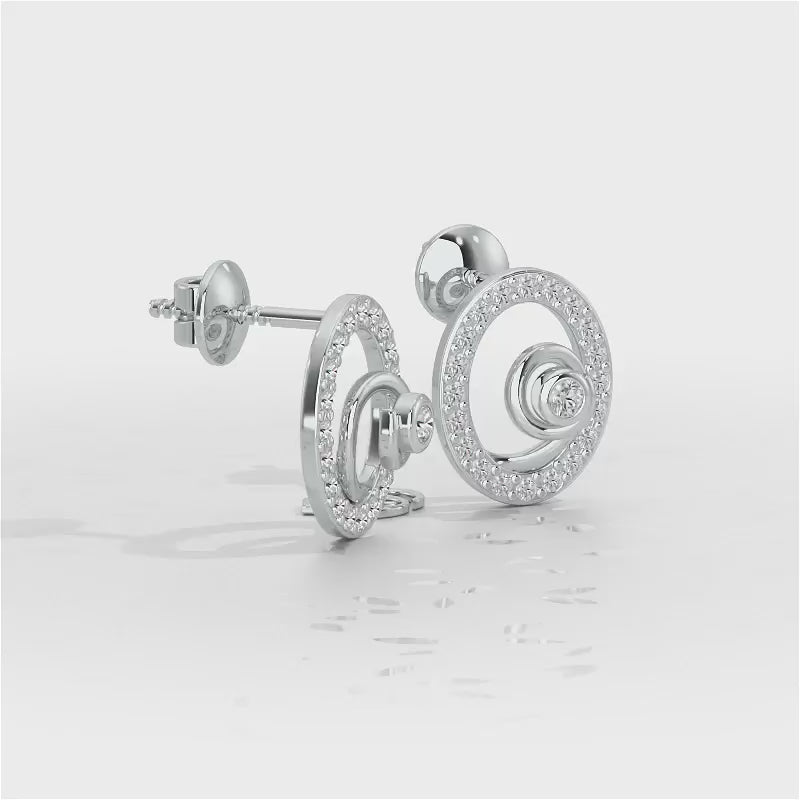 Fire Spark Silver Stud Earrings - White Gold Video
