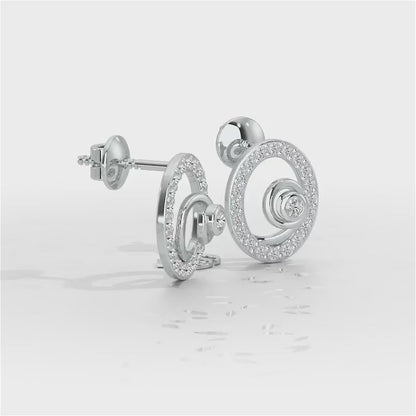 Fire Spark Silver Stud Earrings - White Gold Video