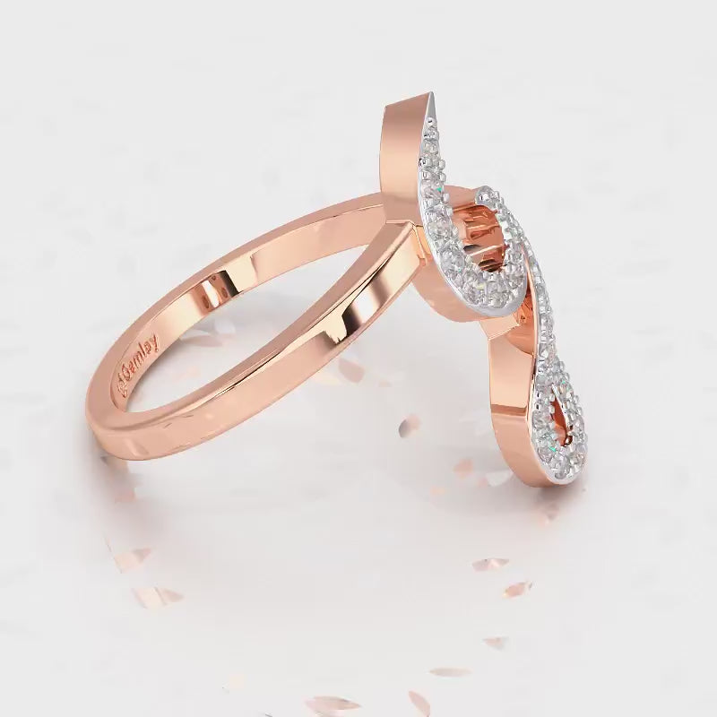 Styliish G Silver Ring - Rose Gold Video