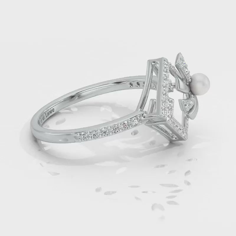 Spinguard Silver Pearl Ring - White Gold Video