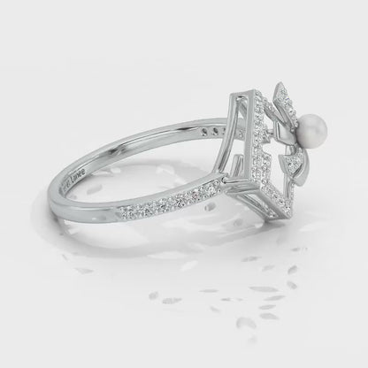 Spinguard Silver Pearl Ring - White Gold Video