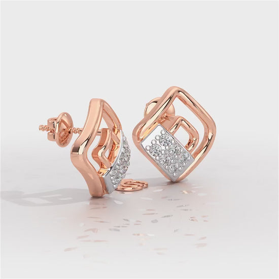 Eleganza Silver Earrings - Rose Gold Video