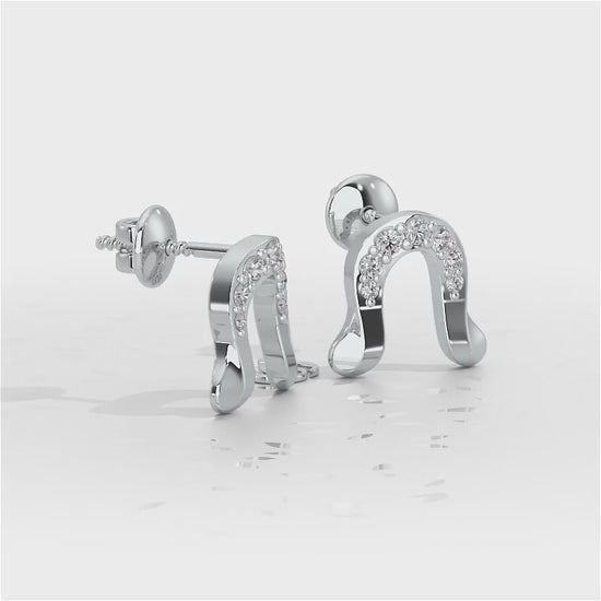 Golden Cascade Silver Earrings - White Gold Video