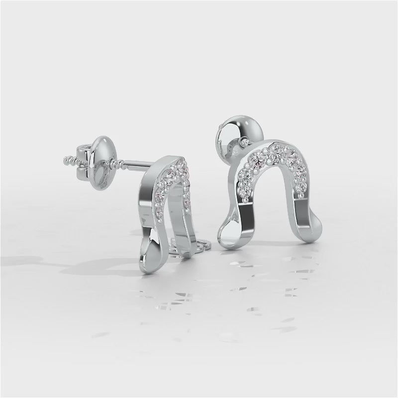 Golden Cascade Silver Earrings - White Gold Video