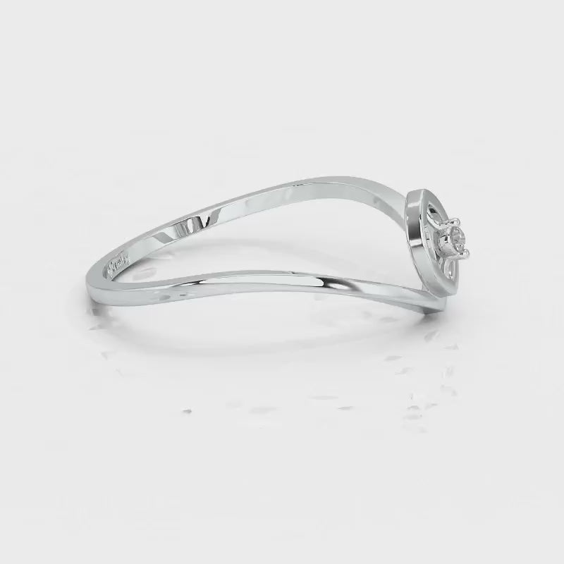 Vertical Eye Silver Ring - White Gold Video