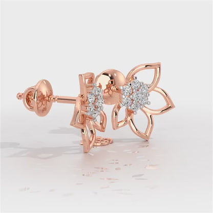 Majestic Melody Silver Stud Earrings - Rose Gold Video