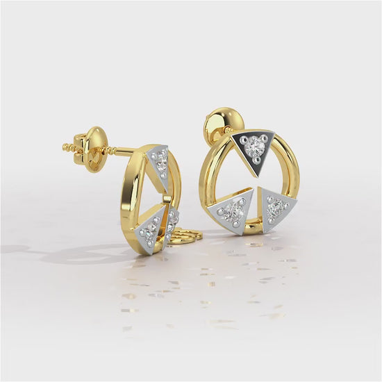 Silver Arch Silver Earrings - Yellow Gold Video