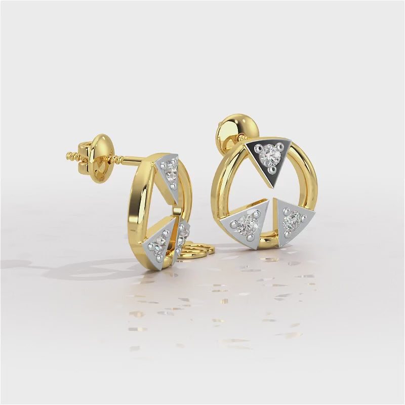 Silver Arch Silver Earrings - Yellow Gold Video