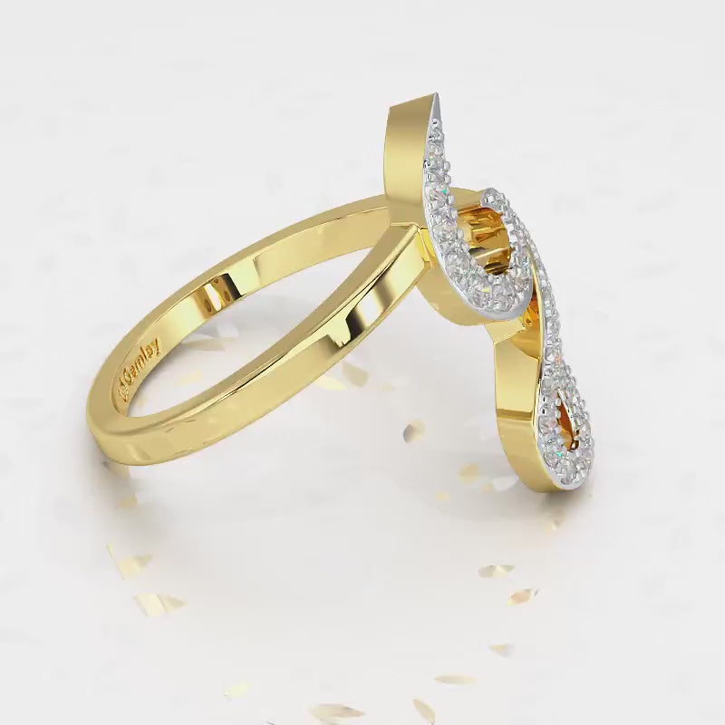 Styliish G Silver Ring - Yellow Gold Video