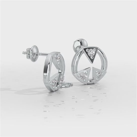 Silver Arch Silver Earrings - White Gold Video