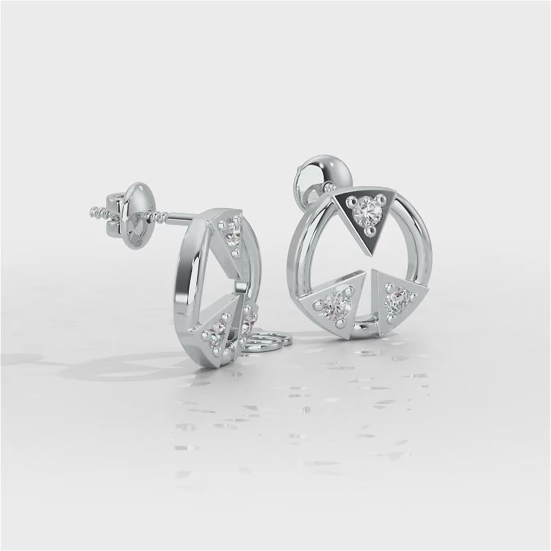 Silver Arch Silver Earrings - White Gold Video