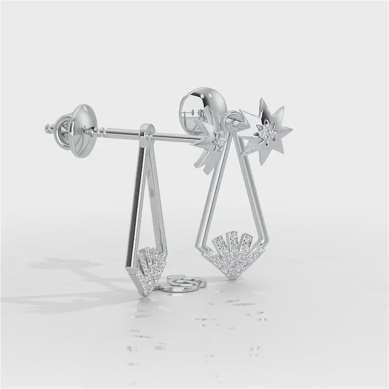 Glittering Gala Silver Drop Earrings - White Gold Video