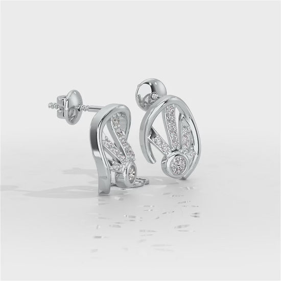 Dazzle Drops Silver Earrings - White Gold Video