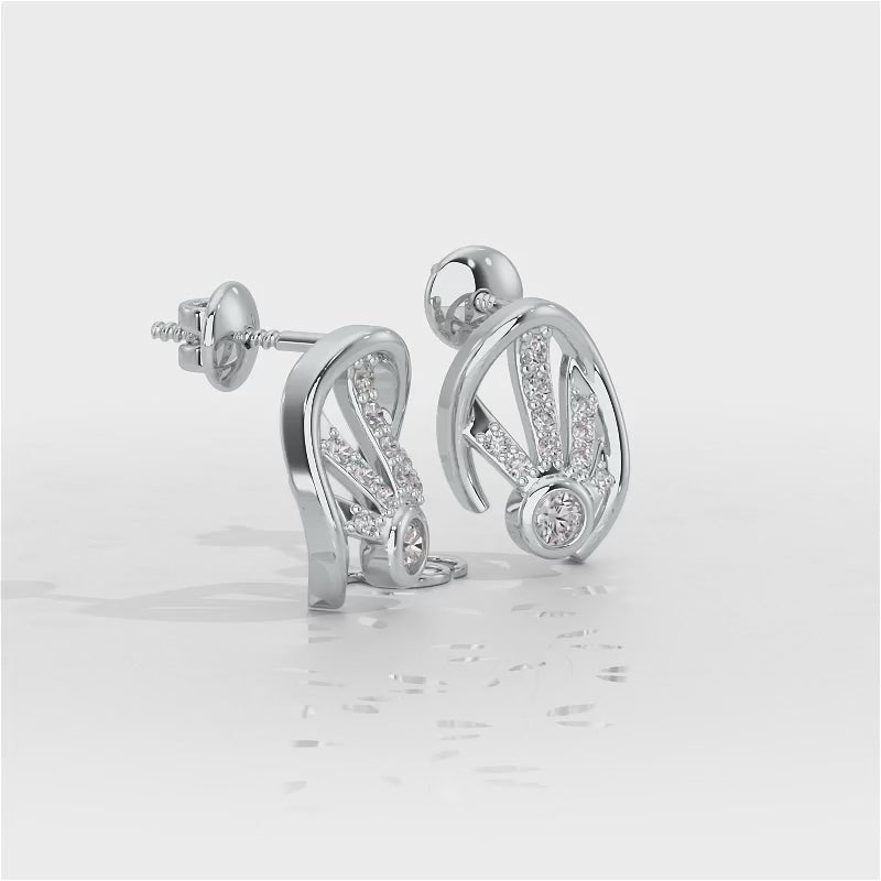 Dazzle Drops Silver Earrings - White Gold Video