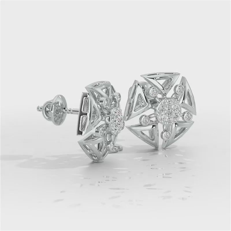 Blitz Bloom Silver Earrings - White Gold Video