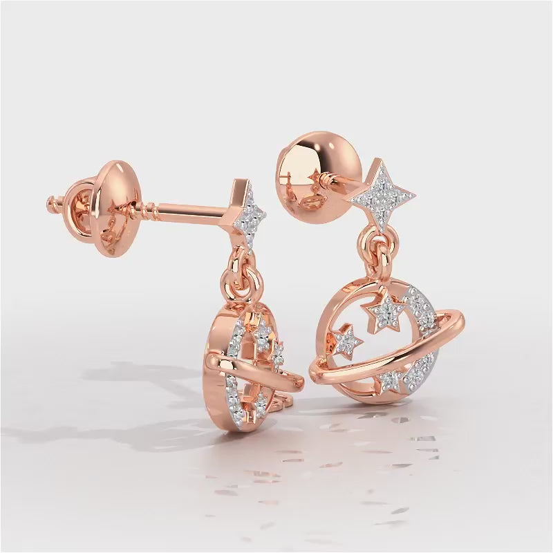Shimmering Serendipity Silver Stud Earrings - Rose Gold Video