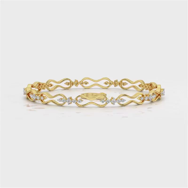 Captivating Silver Bangles - Yellow Gold Video