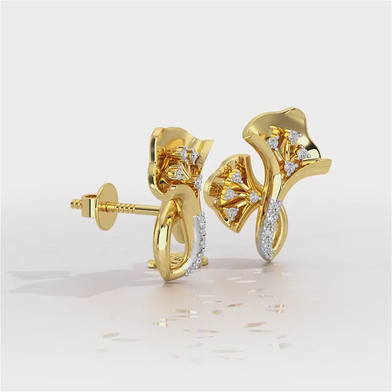 Twin Growth Silver Studs - Yellow Gold Video
