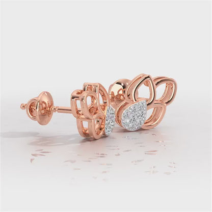 Ethereal Emotions Silver Stud Earrings - Rose Gold Video