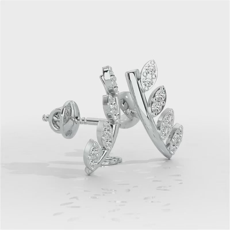 Royal Remembrance Silver Stud Earrings - White Gold Video