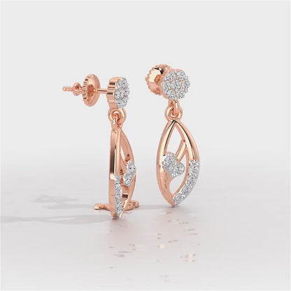 Flawless Epitome Dangler Silver Earrings - Rose Gold Video