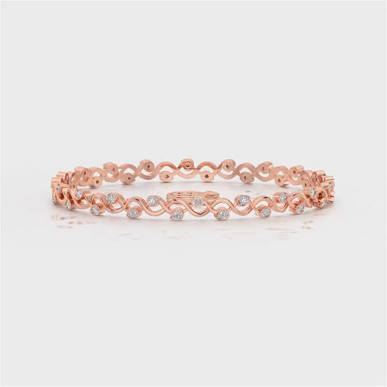 Dotted Silver Bangles - Rose Gold Video