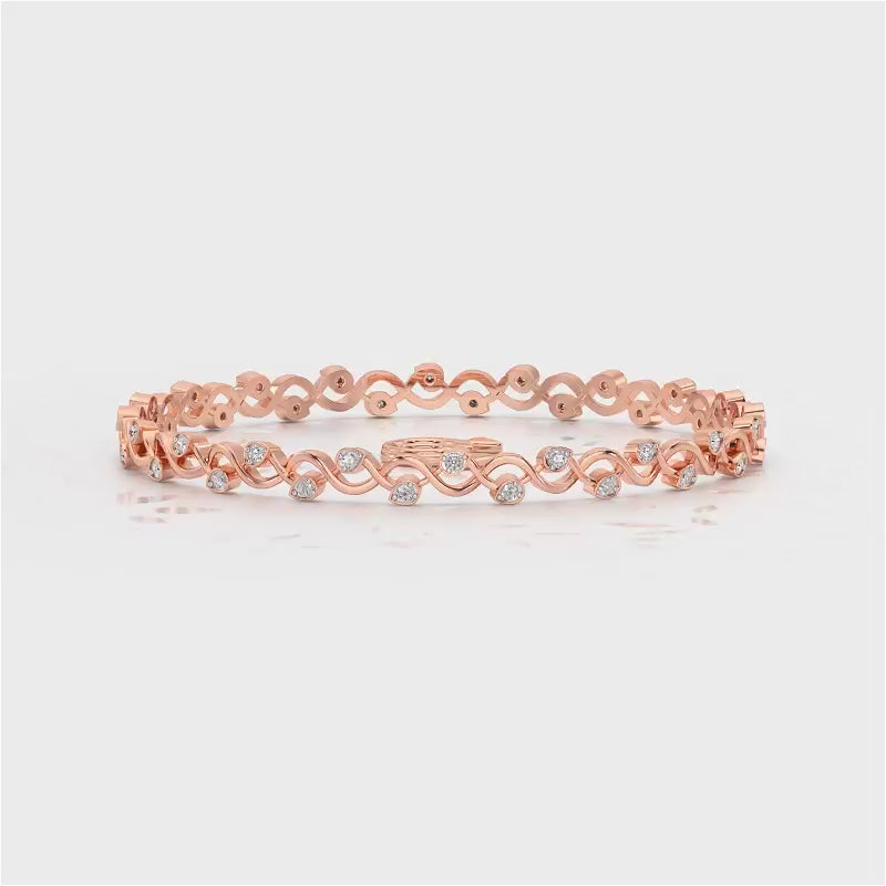 Dotted Silver Bangles - Rose Gold Video