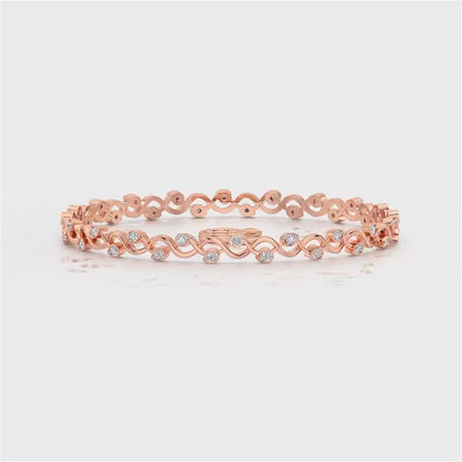 Dotted Silver Bangles - Rose Gold Video