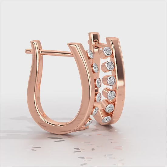 Graceful Glimmer Silver Stud Earrings - Rose Gold Video