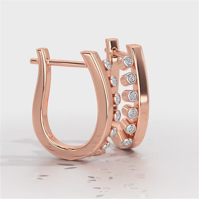 Graceful Glimmer Silver Stud Earrings - Rose Gold Video