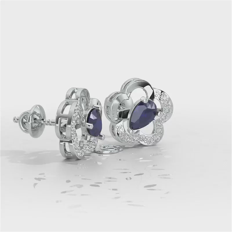 In Bloom Silver Earrings - White Gold Video