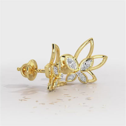 Timeless Tranquility Silver Stud Earrings - Yellow Gold Video