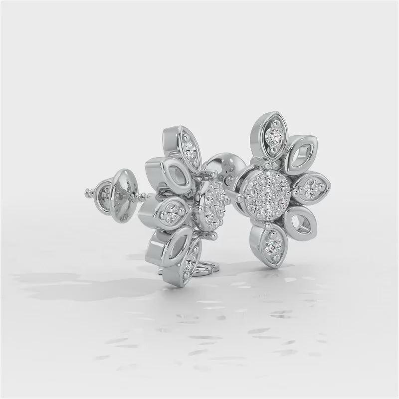 SemiFlora Silver Earrings - White Gold Video