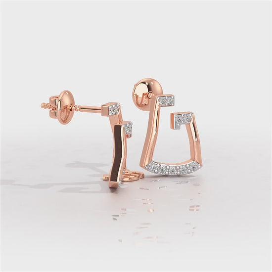 Prism Shine Silver Earrings - Rose Gold Video