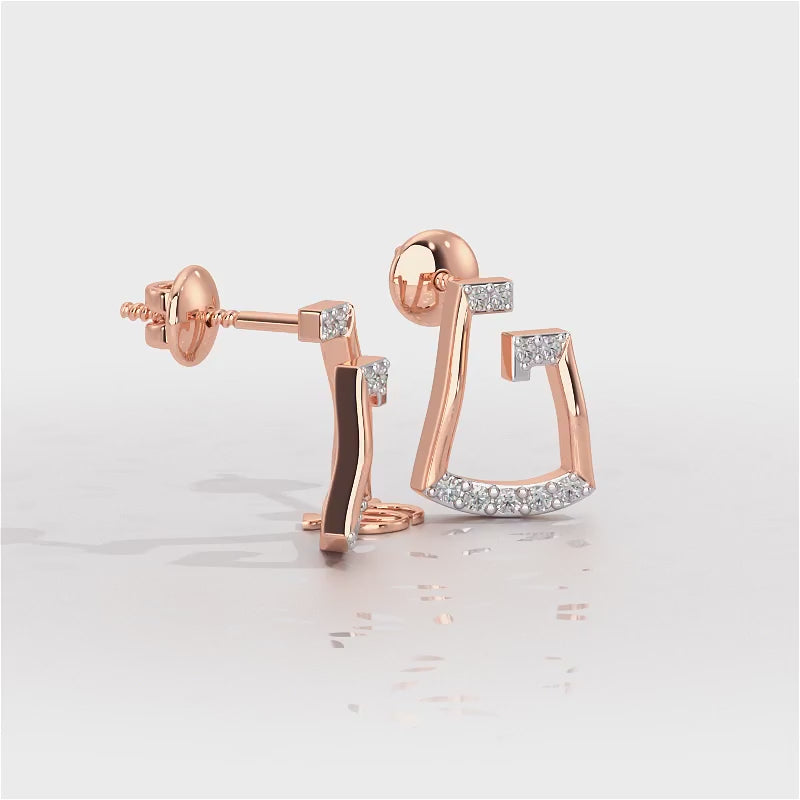 Prism Shine Silver Earrings - Rose Gold Video
