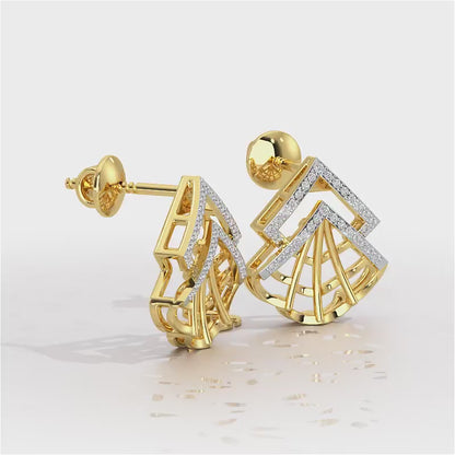 Span Fangs Silver Earrings - Yellow Gold Video