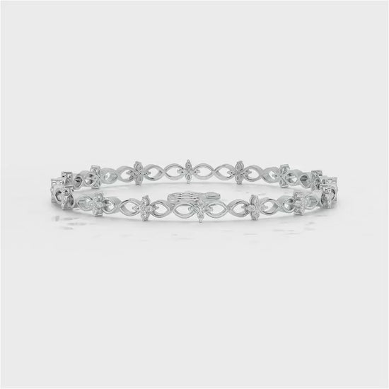 Blooming Flower Bangles - White Gold Video