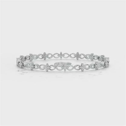 Blooming Flower Bangles - White Gold Video